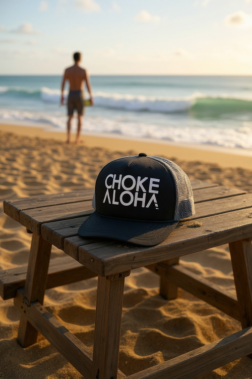 CHOKE ALOHA Trucker Hats